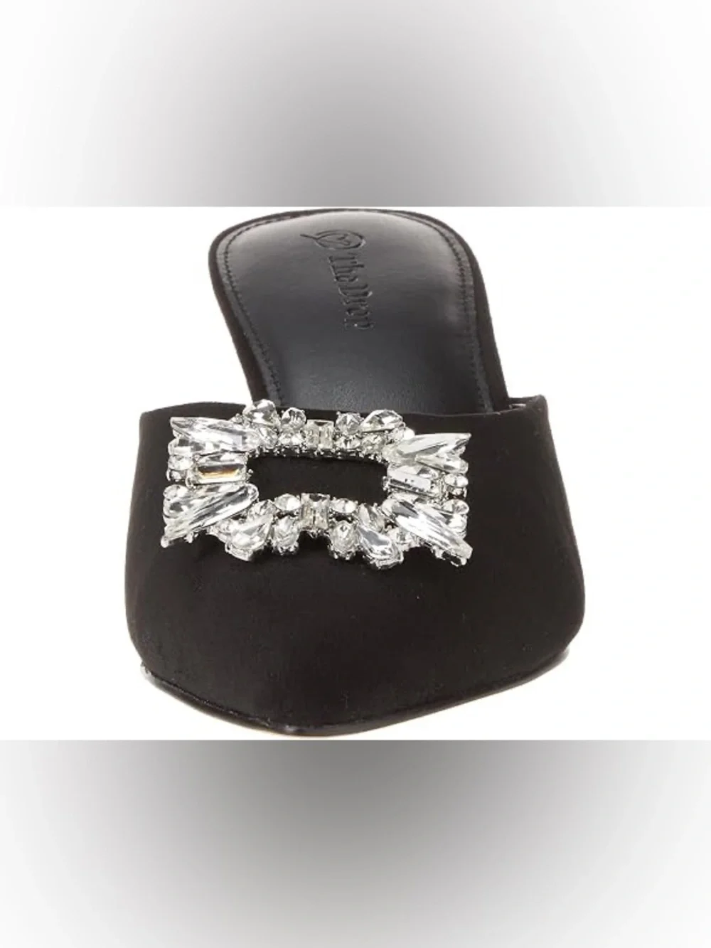 The Drop | Skylar Buckle Mule | Black Encrusted Jewel | Size 9 | NWT - Picture 2 of 9